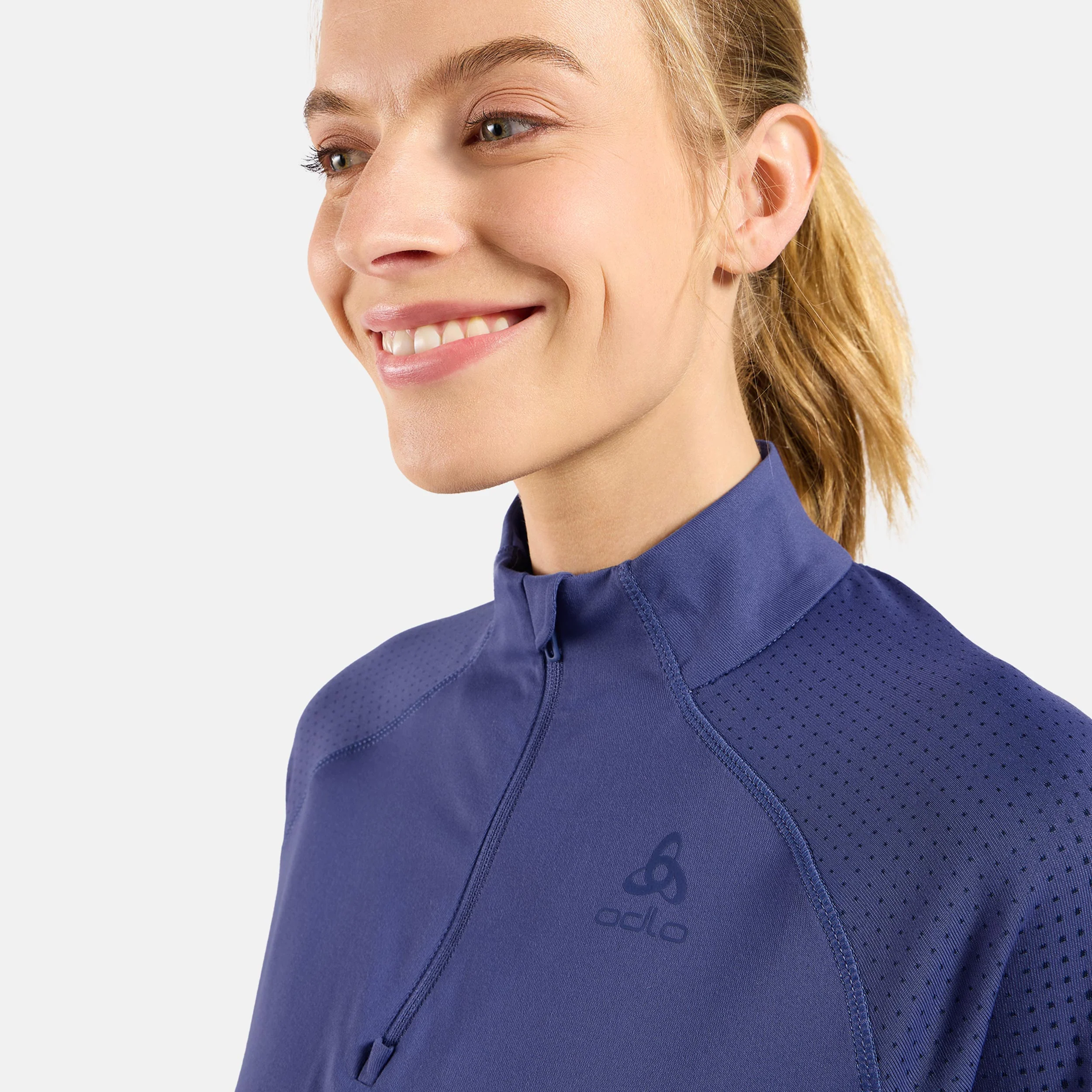 Zeroweight Warm Mid Layer 1/2 Zip Maillot De Course Femmes-Bleu – Image 6